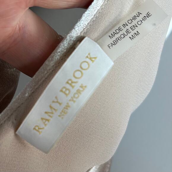 Ramy Brook Top Medium Halter Metallic Gold Dressy Glam - Picture 10 of 12